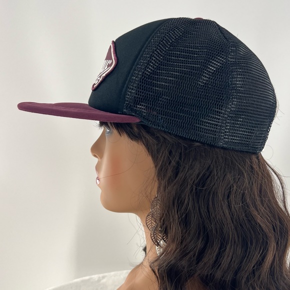 Vans Black & Maroon Flat Bill Trucker Hat - Picture 2 of 8